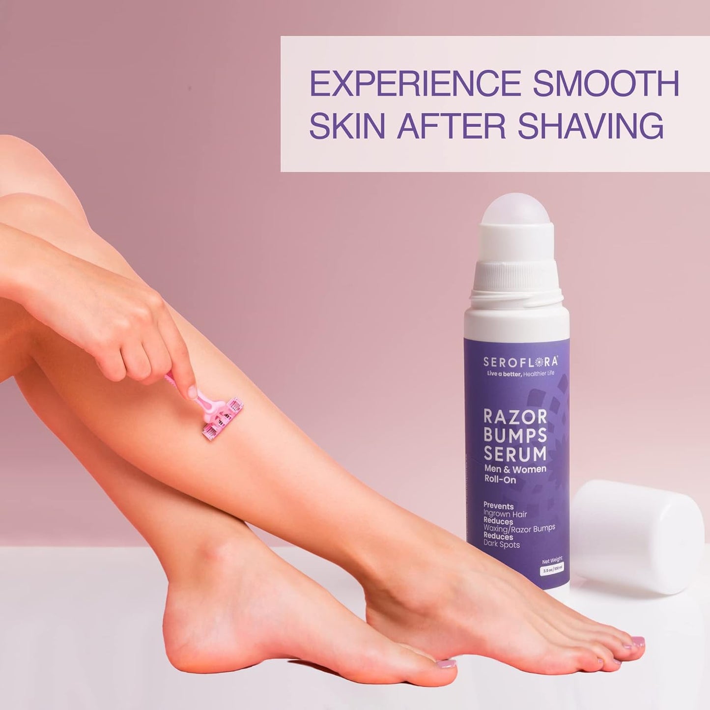 Razor Bumps Treatment for Women - Ingrown Hair Treatment - Razor Bump for Bikini Area - after Shave & Waxing - Roll-On-Face, Legs, Body (3.5Floz)