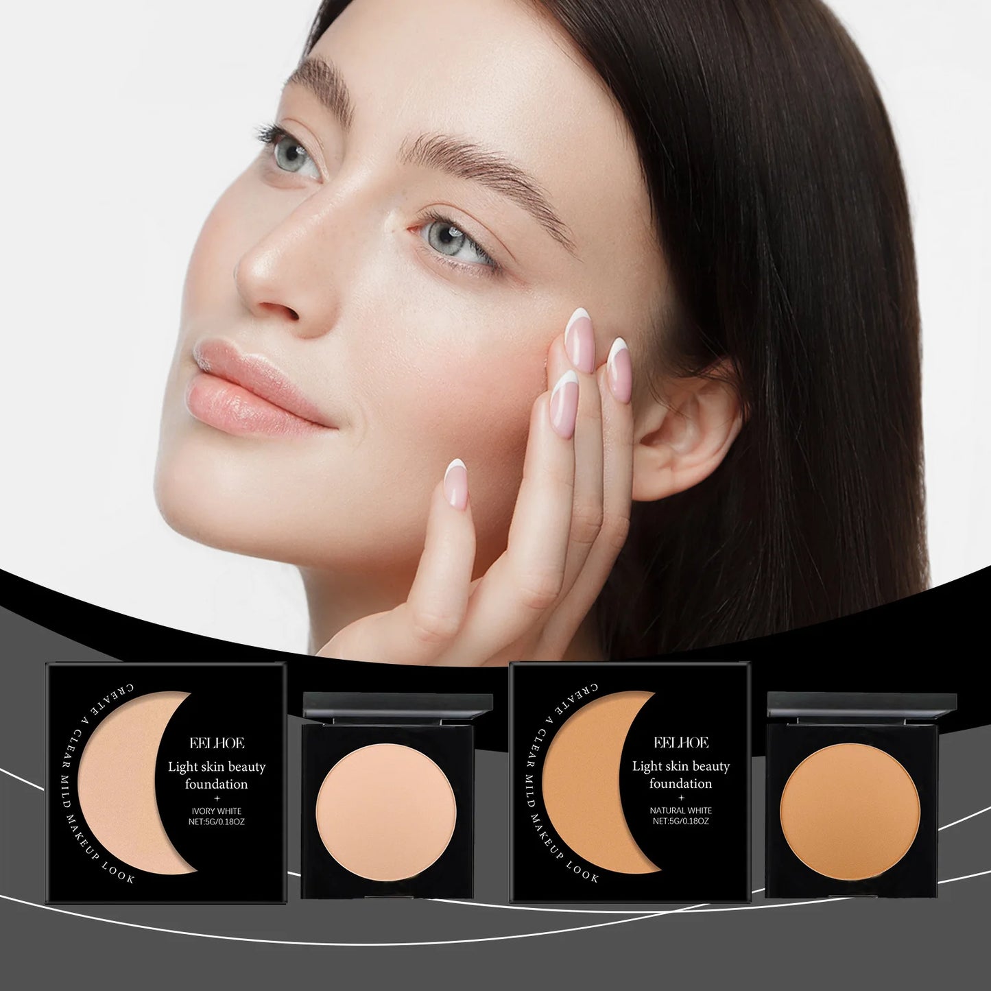 Face Foundation Oil Control Sweatproof Natural Finish Glow Skin Brightening High Coverage Makeup Base Foundation Cream 5G