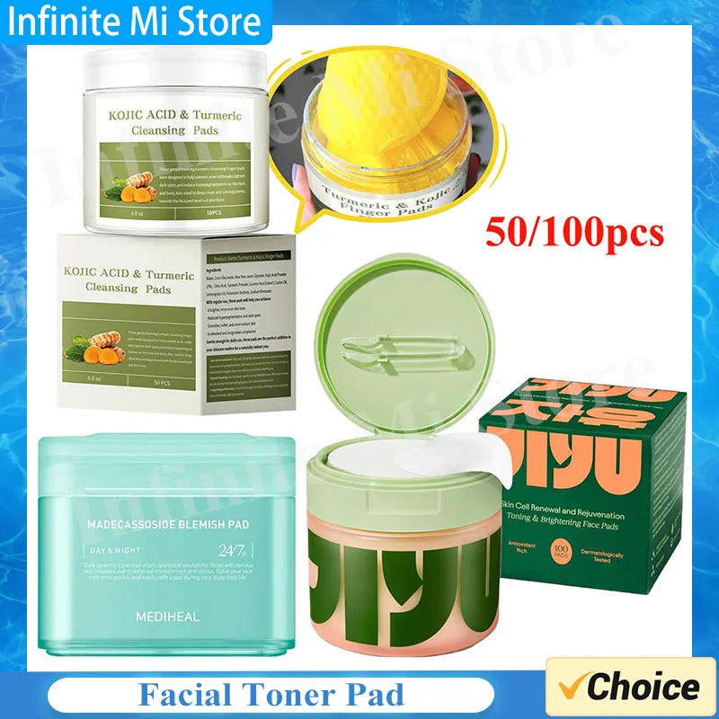 Collagen Pad Facial Toner Soothing Skin Tone Improve Sensitive Facial Skin Turmeric Kojic Acid Clean Cotton Pads Skin Care