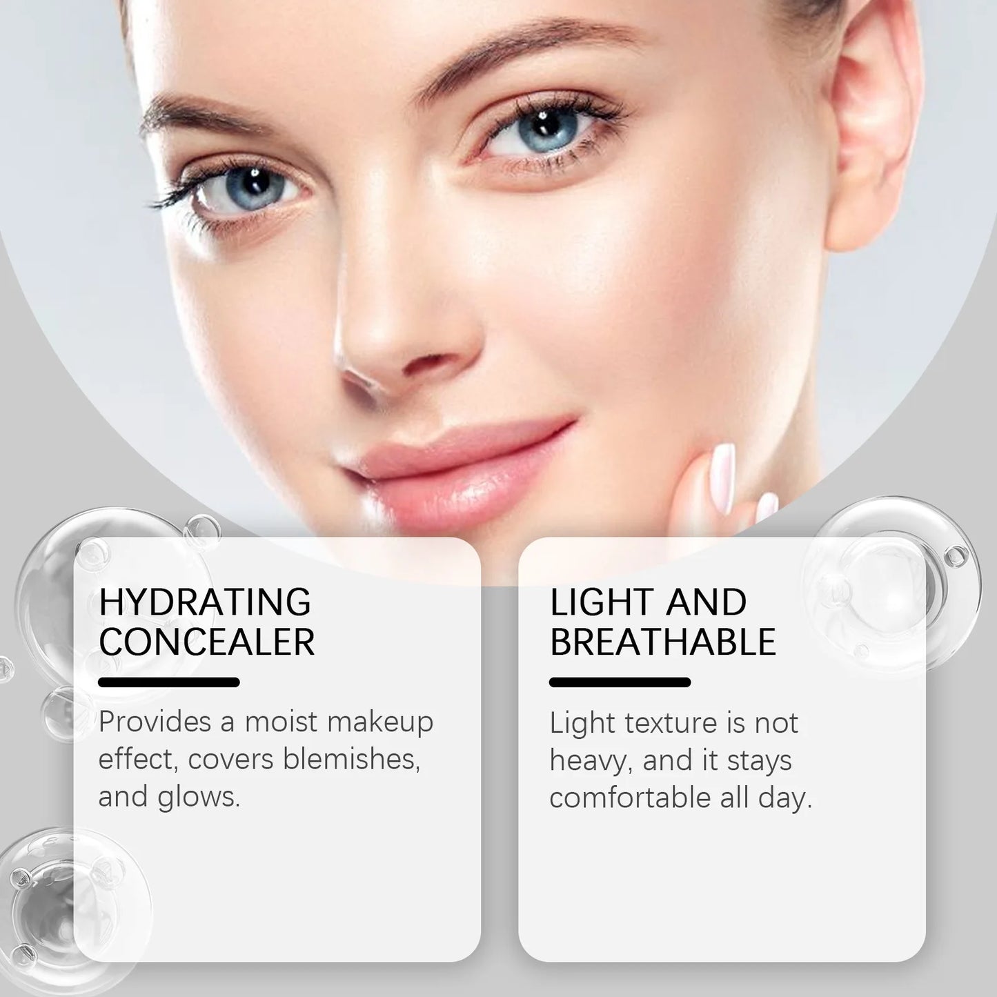 Face Foundation Oil Control Sweatproof Natural Finish Glow Skin Brightening High Coverage Makeup Base Foundation Cream 5G