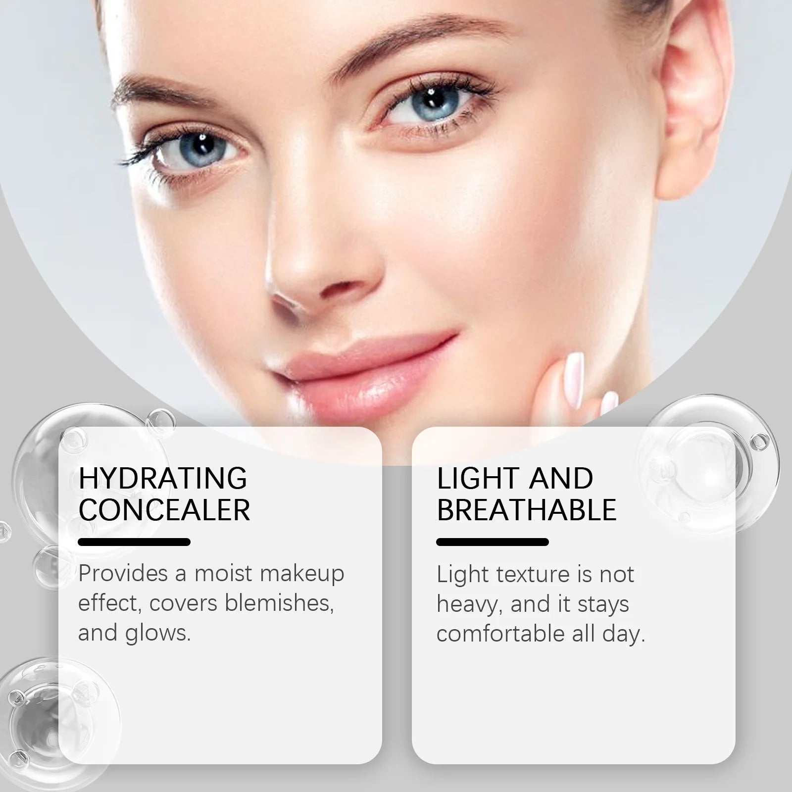 Face Foundation Oil Control Sweatproof Natural Finish Glow Skin Brightening High Coverage Makeup Base Foundation Cream 5G