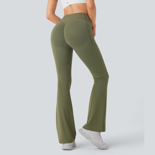 Halara UltraSculpt High Waisted Scrunch Butt Lifting Tummy Control Pocket Shaping Yoga Bootcut Leggings